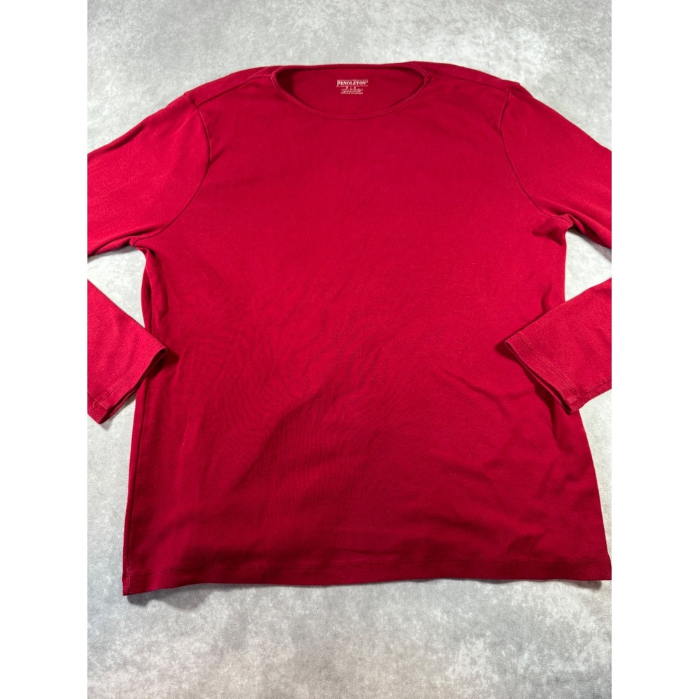 Pendleton‎ Womens Red Long Sleeve Crew Neck Knit Top Size Medium Petite MP